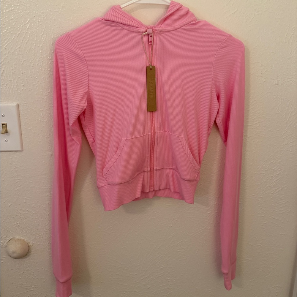 SKIMS soft lounge zip up crop hoodie